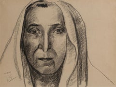 Julio González. Portrait of Maria Theresa with veil. 1941. Pastel on paper.