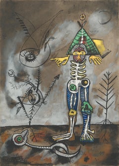 Joan Ponç. Suite Deliri. 1947. Guazzo e inchiostro su carta. 44,5 x 32 cm.