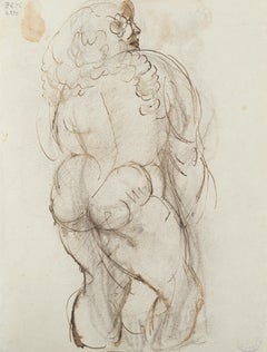 Manolo Hugué. Catalane de dos / Female nude. 1923. Pen on paper. 22 x 17 cm.