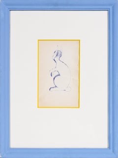 Blue Bunny Figure 1950-60s Pen on Paper