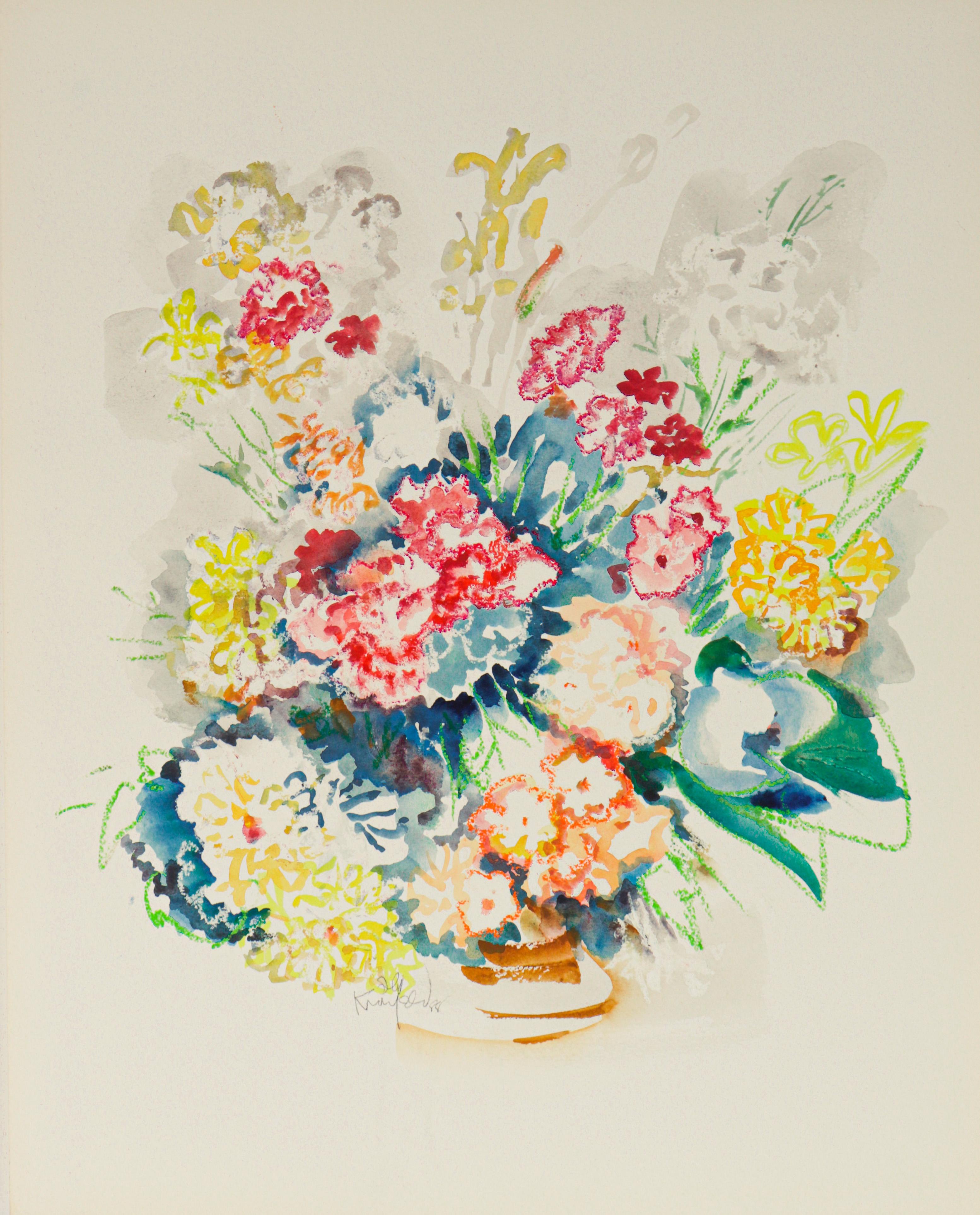 Morris Kronfeld Still-Life - Bouquet Still Life 1988 Watercolor
