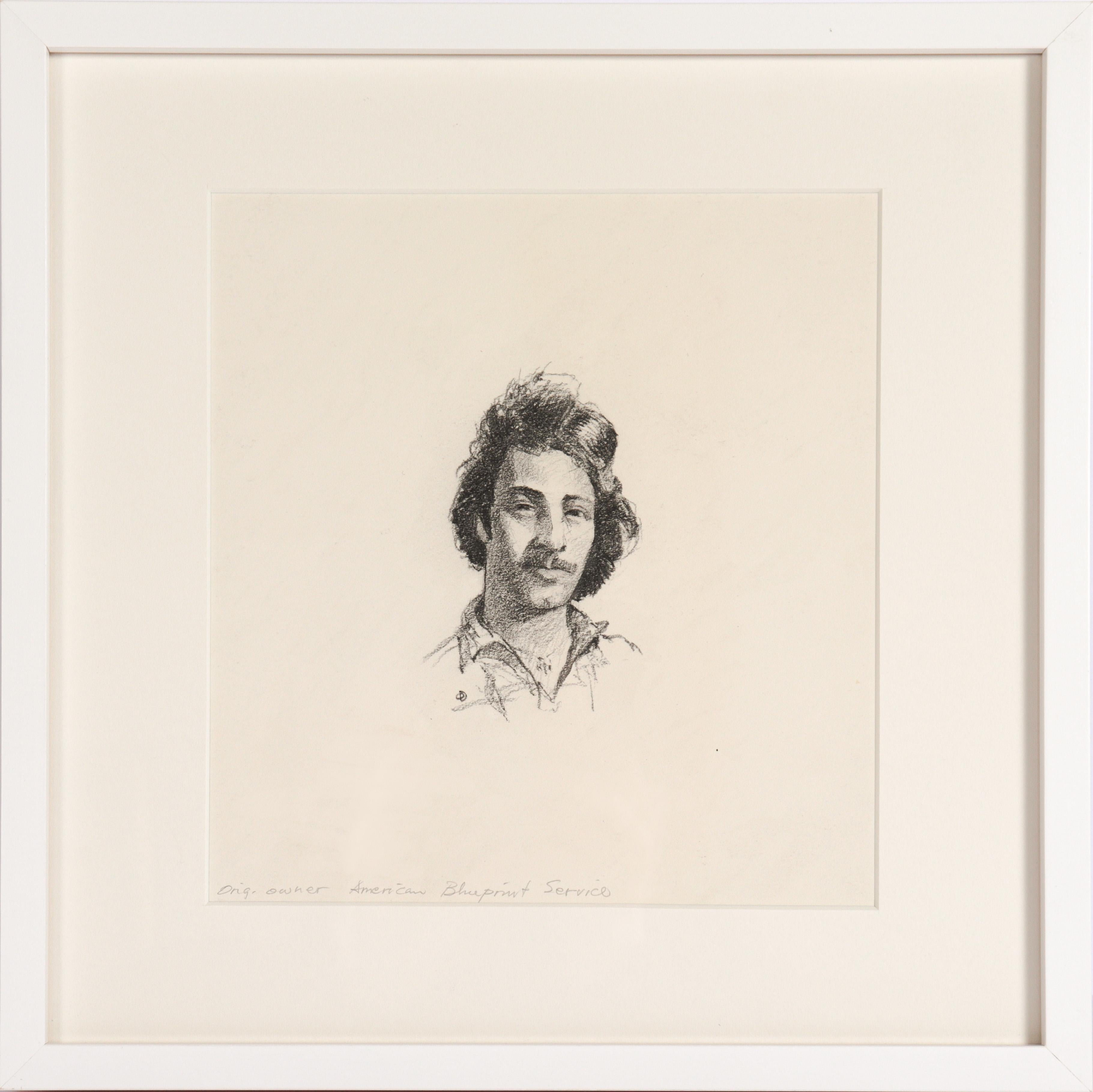 Portrait Olof Dahlstrand - "Propriétaire original, American Blueprint Services" 20e siècle Graphite