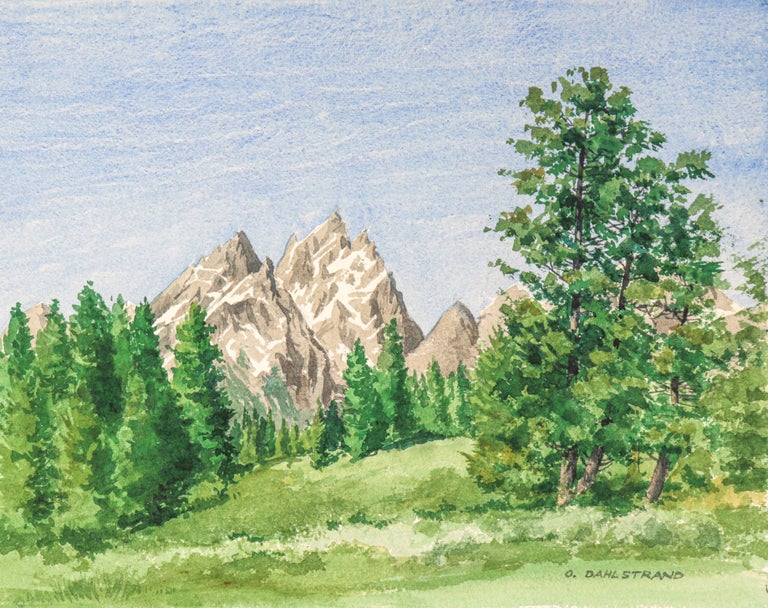 Olof Dahlstrand "Grand Tetons" 1973 Watercolor For Sale at 1stDibs