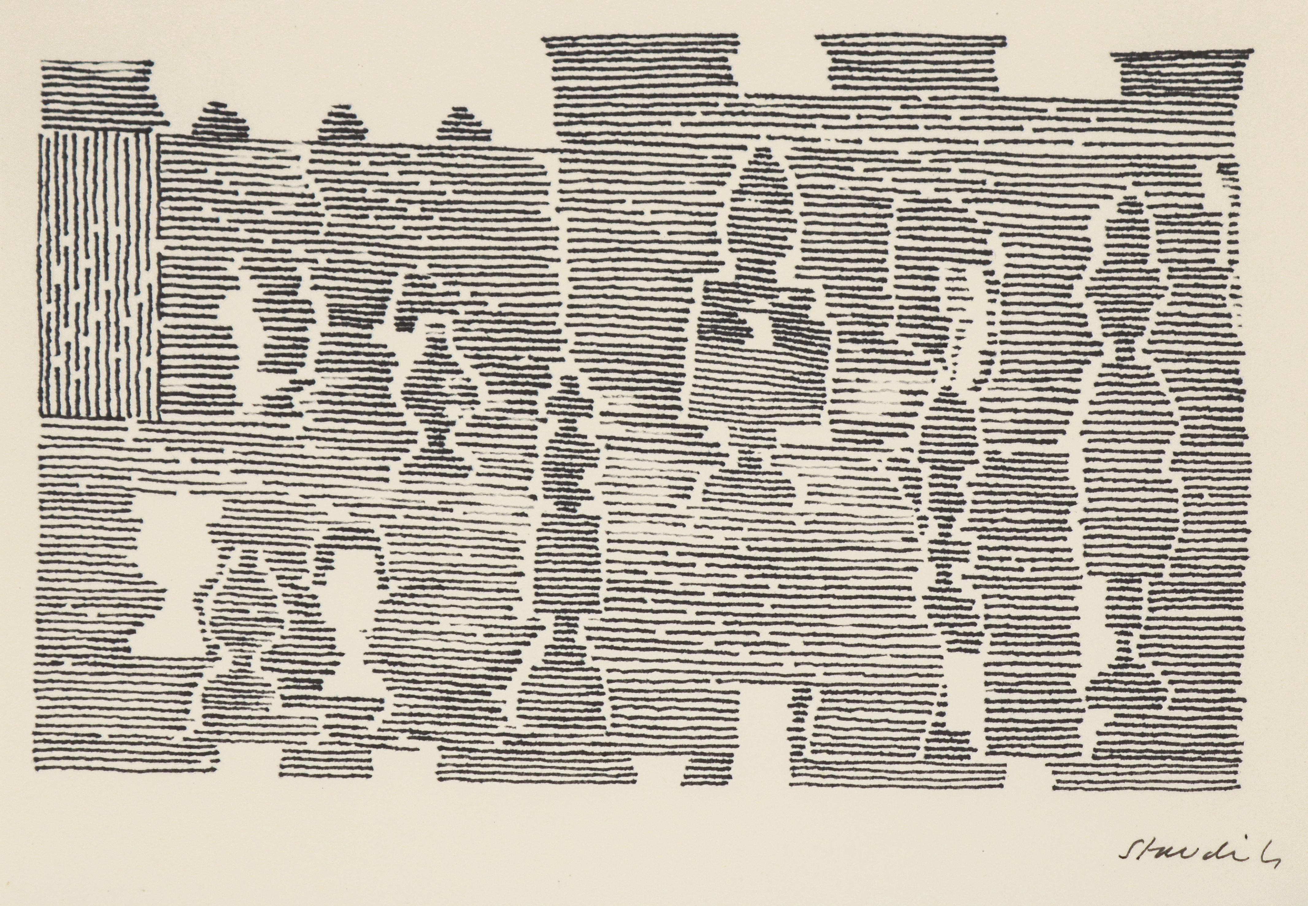 Schuyler Standish - Linear Abstract Chess Pieces 20th Century Ink For ...