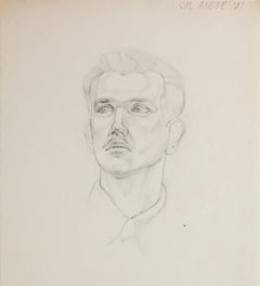 1940-50s Graphite on Paper Portrait Study