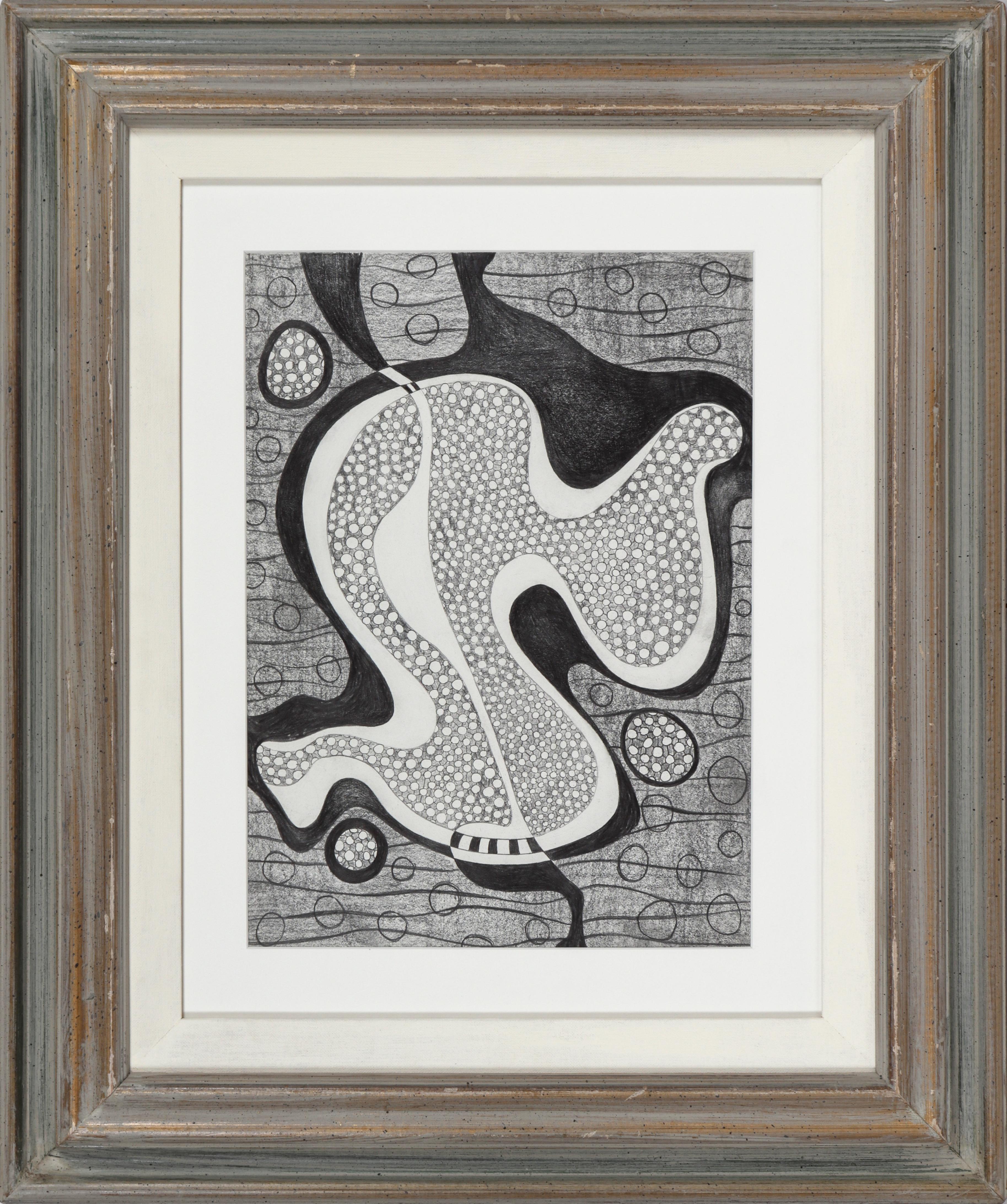 Jane Mitchell Abstract Drawing - Black and Gray Abstract in Graphite, 1979