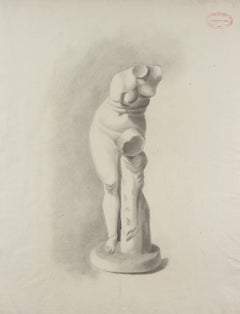 Nude Sculpture Study 1882 Charcoal 