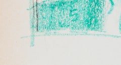 Green Monochromatic Nude From Behind 1989 Gouache & Graphite