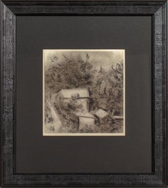 Moody Los Angeles Hillside 20th Century Charcoal