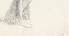 Draped Contrapposto Nude Study 1915 Graphite