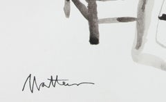 Seated Barefoot Woman 20th Century Ink Wash