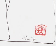 Bold Male Nude 20th Century Ink