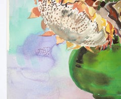 Mature Sunflowers 20th Century Watercolor