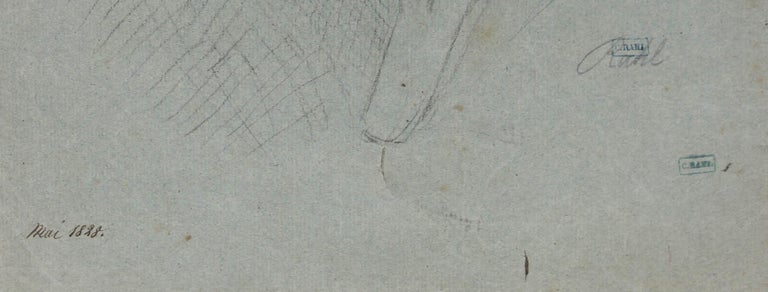 Carl Rahl - Study of a Roman Statue, Charcoal Drawing, 1828 at 1stDibs