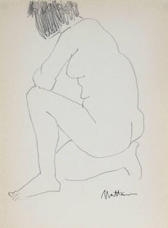 Kneeling Nude in Graphite, 1989