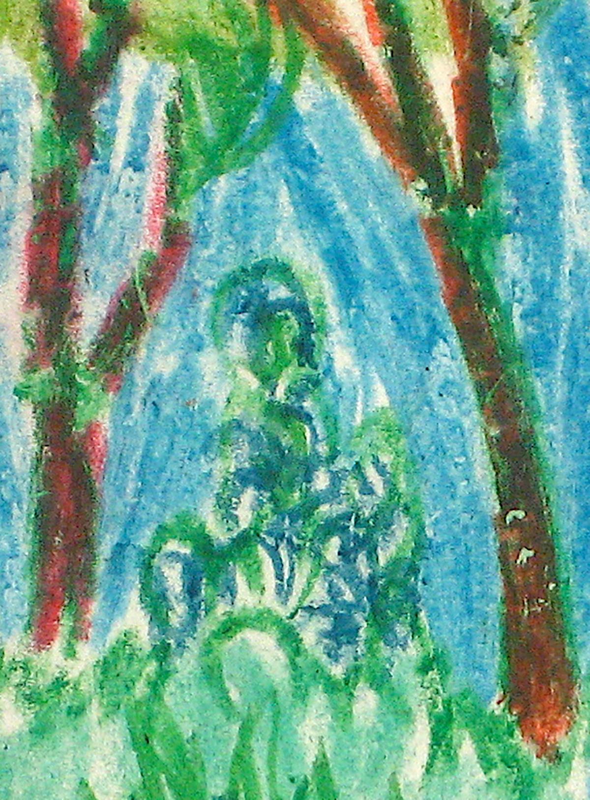 oil pastel forest drawing
