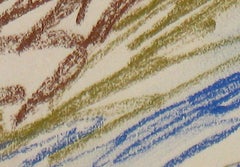 Colorful Abstract Expressionist Study in Pastel with Red and Blue, 1963