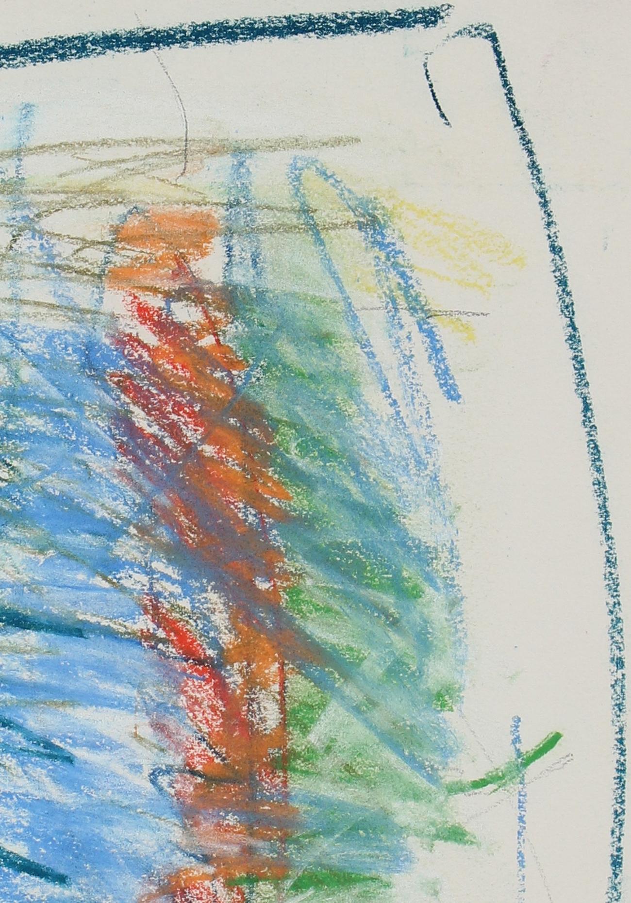 This 1962 pastel on paper abstract drawing is by New York/San Francisco Abstract Expressionist artist Gary Lee Shaffer (1936-2001). Shaffer trained with Hans Hofmann in the late 1950s and became an influential member of the Printmakers Workshop in