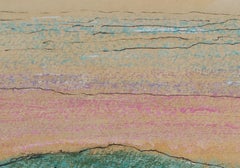 "Patras, Greece" Pastel & Ink Landscape at Sunset with Greek Temple, 1984