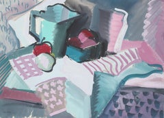 Textured Abstracted Still Life, Gouache Painting, Circa 1943