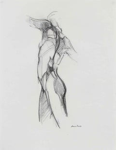 Monochromatic Figure Drawing, Graphite on Paper, Late 20th Century
