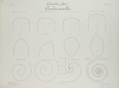 Detailed French Engineering Drawing in Ink, 1918