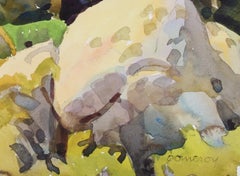 "High Sierra Woodland" Watercolor Landscape Painting, Late 20th Century