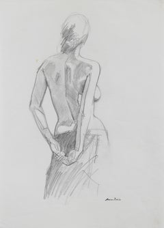 Nude Female Torso, Graphite on Paper, Late 20th Century
