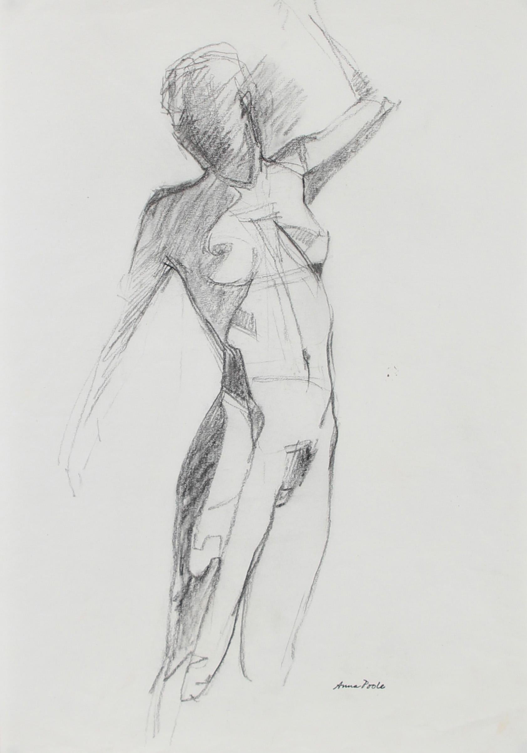 Anna Poole Figurative Art - Bay Area Figurative Nude, Graphite on Paper, Late 20th Century