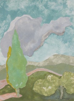 "Tuscan Landscape IV" Gouache on Paper, 2018