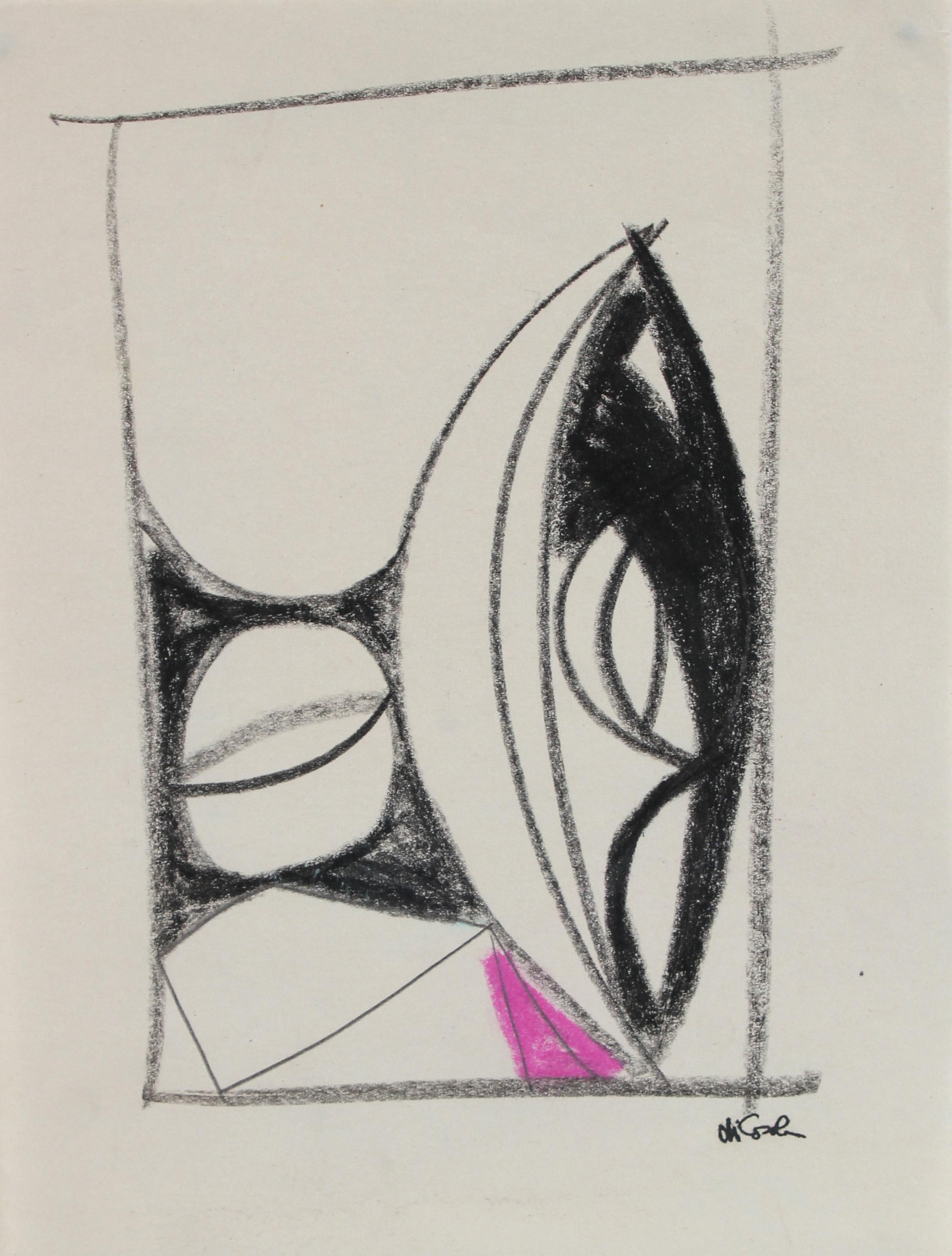 Michael di Cosola Abstract Drawing - Petite Geometric Abstract in Pastel, Late 20th Century