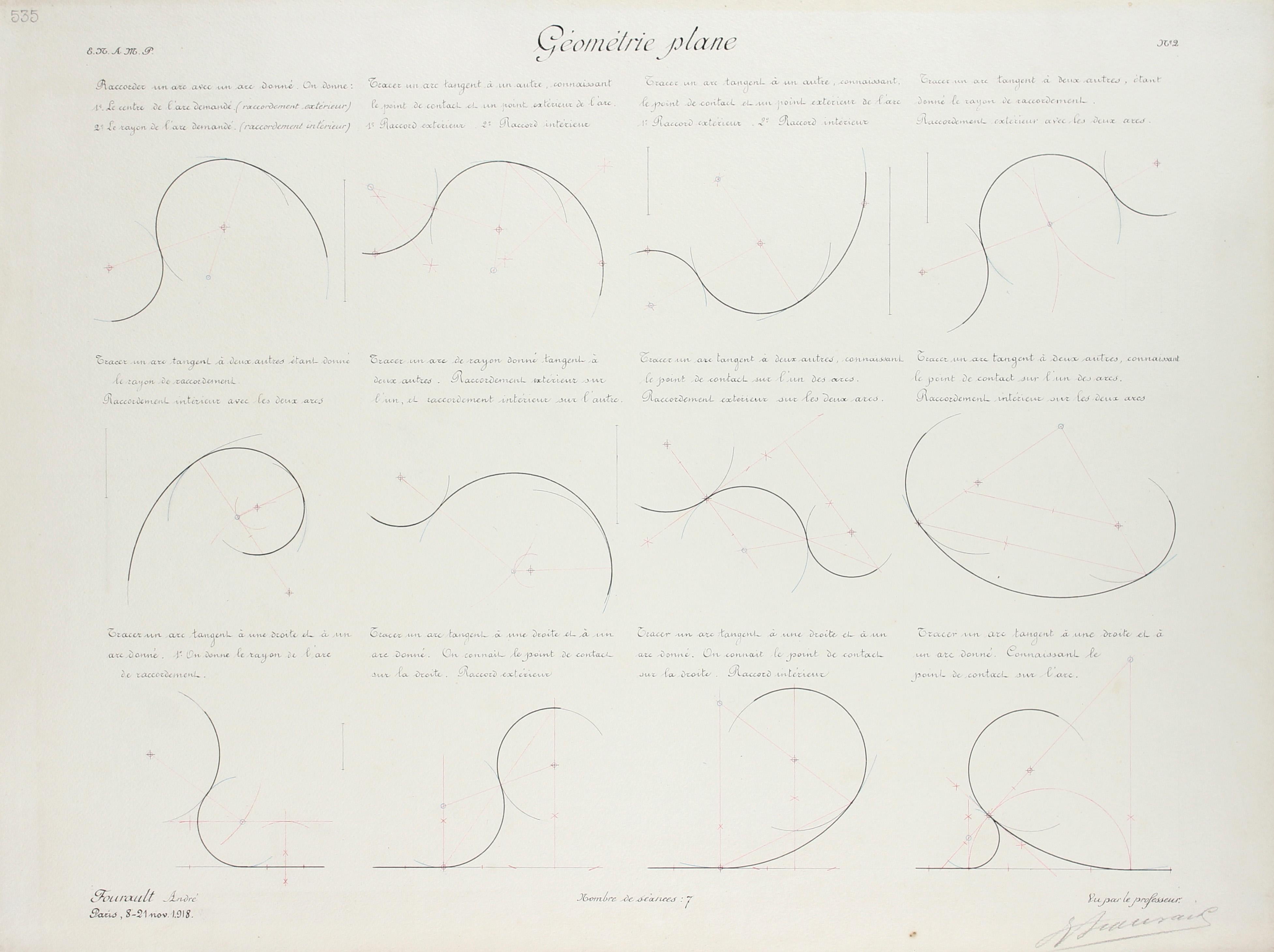 Andre Fourault Abstract Drawing - Abstract French Engineering Drawing in Ink, 1918
