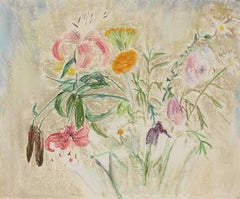 "Loose Flowers" Still Life in Pastel, Circa 1960s