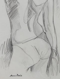 Female Nude, Graphite on Paper Figure Drawing, Late 20th Century