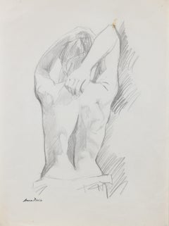 Figure from Behind, Graphite on Paper Drawing, Late 20th Century
