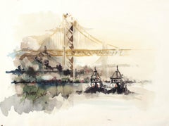 Late 20th Century Watercolor of The Bay Bridge 