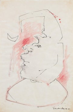 Mid 20th Century Figure with Nightcap in Black Ink