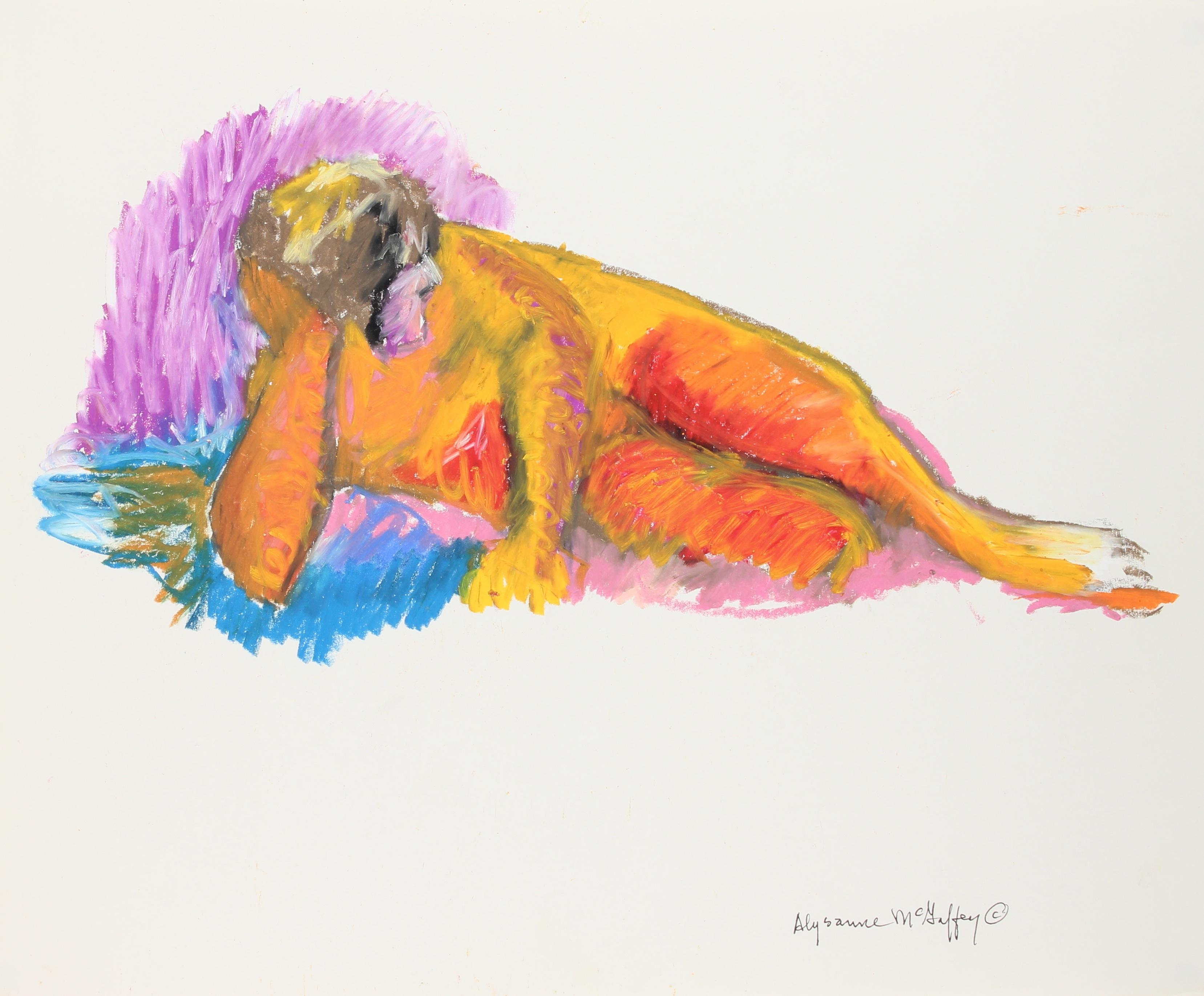 Alysanne McGaffey Nude - Colorful Bay Area Figurative Painting, Circa 1950s- 1960s
