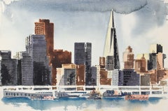 Late 20th Century San Francisco Watercolor Scene 