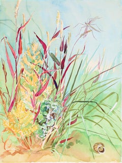 1980s "Autumn Grasses" Landscape in Watercolor