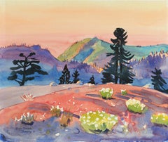 1980s "Above Bear Valley" Landscape in Watercolor