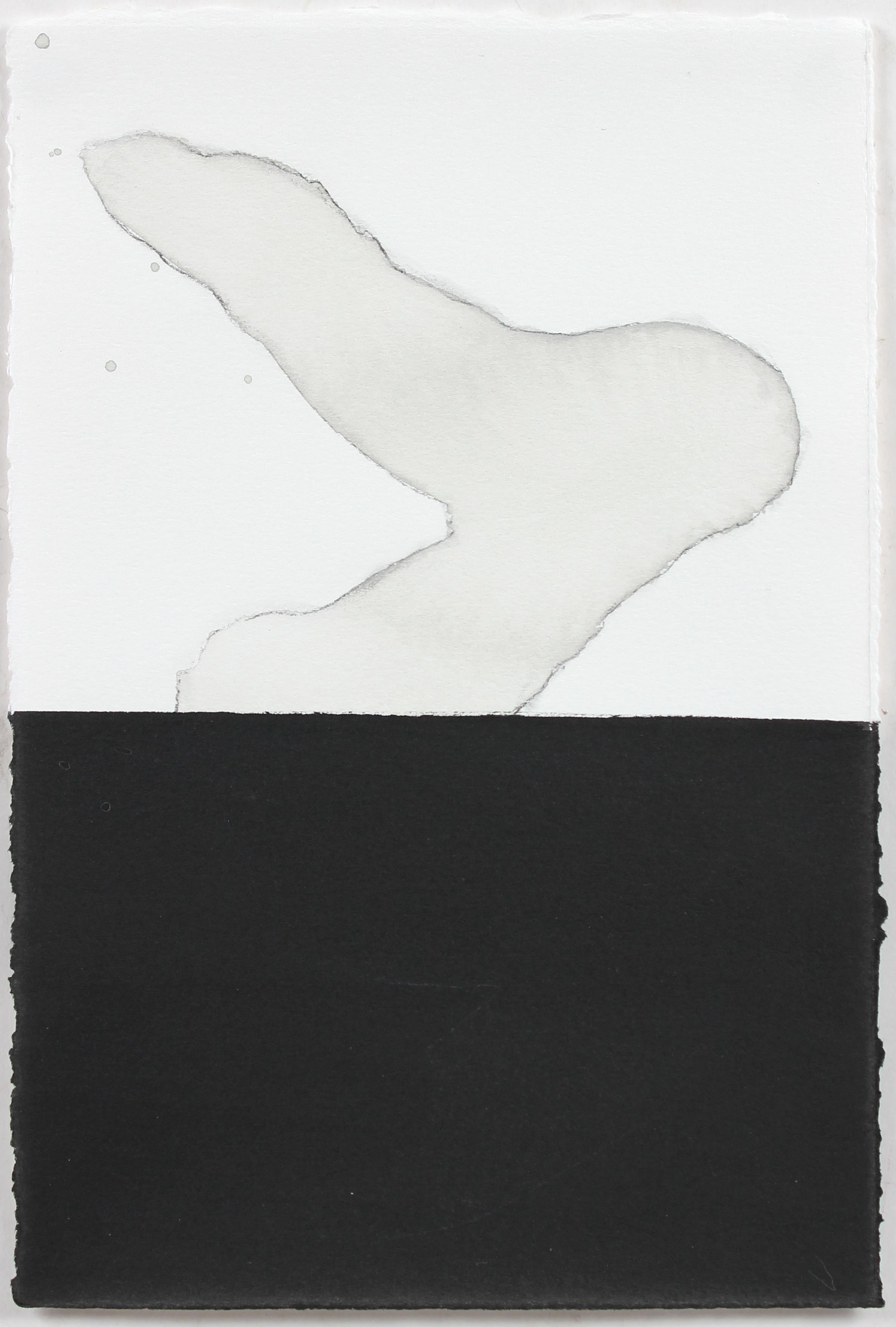 Rob Delamater Abstract Drawing - "Cumulus V" Ink & Charcoal Abstract in Black, 2017