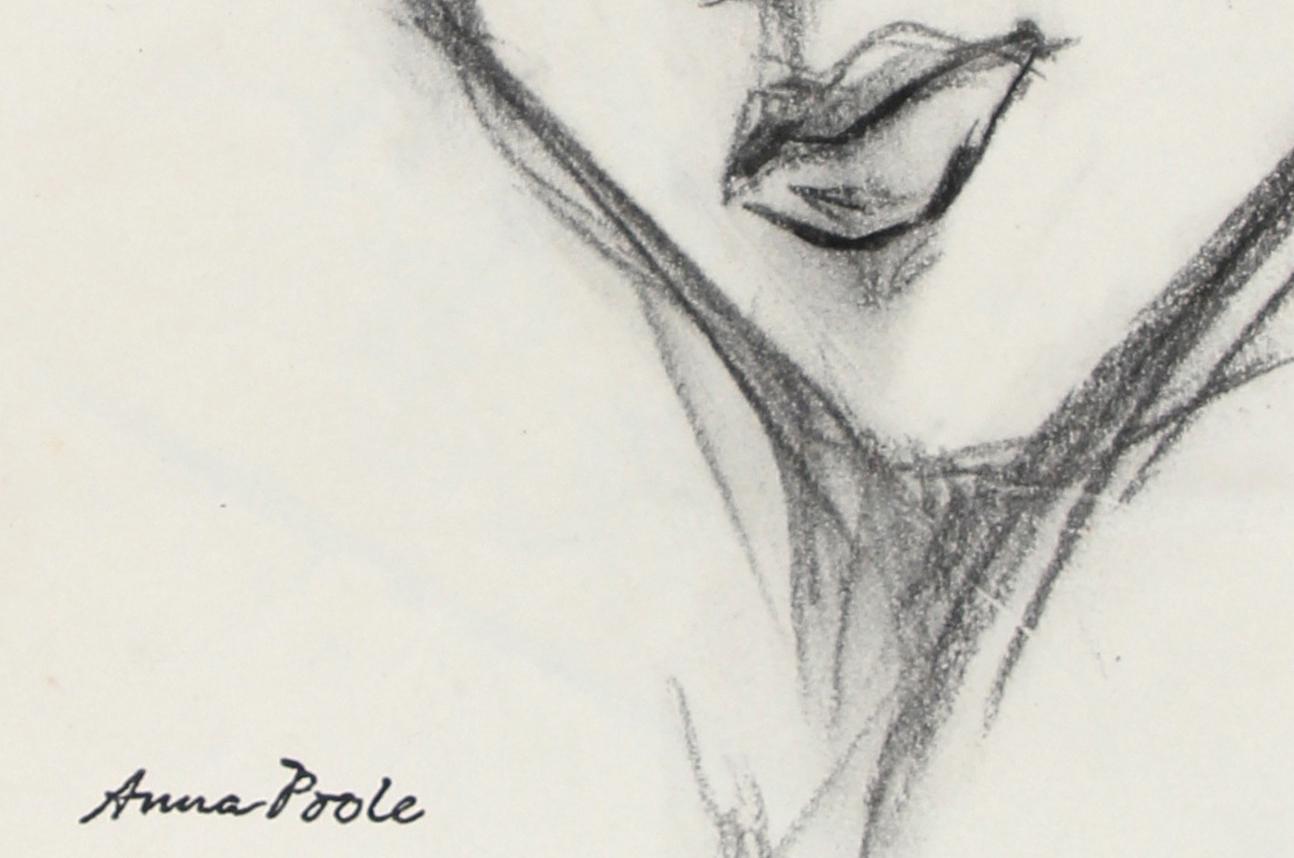 Portrait of a Woman, Graphite on Paper, Late 20th Century - Art by Anna Poole