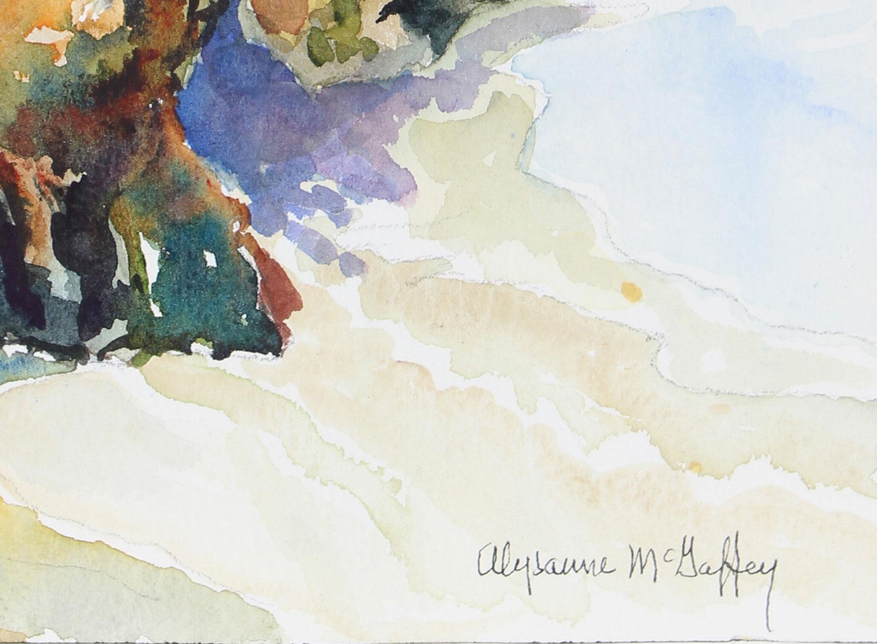 20th Century Northern California Seascape in Watercolor  - Art by Alysanne McGaffey