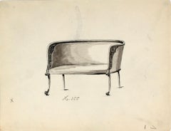 Early 20th Century Chair Design in Ink and Graphite 