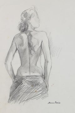 Late 20th Century Nude Female Drawing 