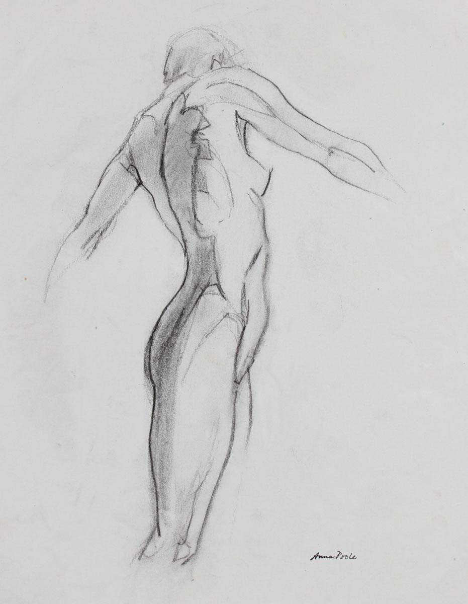 Anna Poole Nude - Late 20th Century Figure Drawing in Graphite on Paper