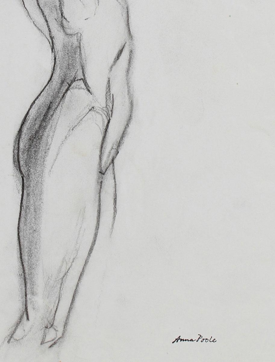 Late 20th Century Figure Drawing in Graphite on Paper - Art by Anna Poole