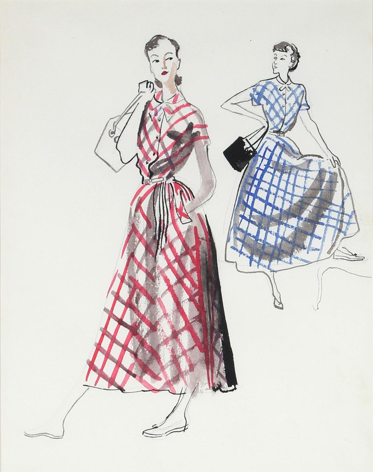 Marjorie Ullberg - Mid 20th Century Fashion Illustration in Gouache and ...