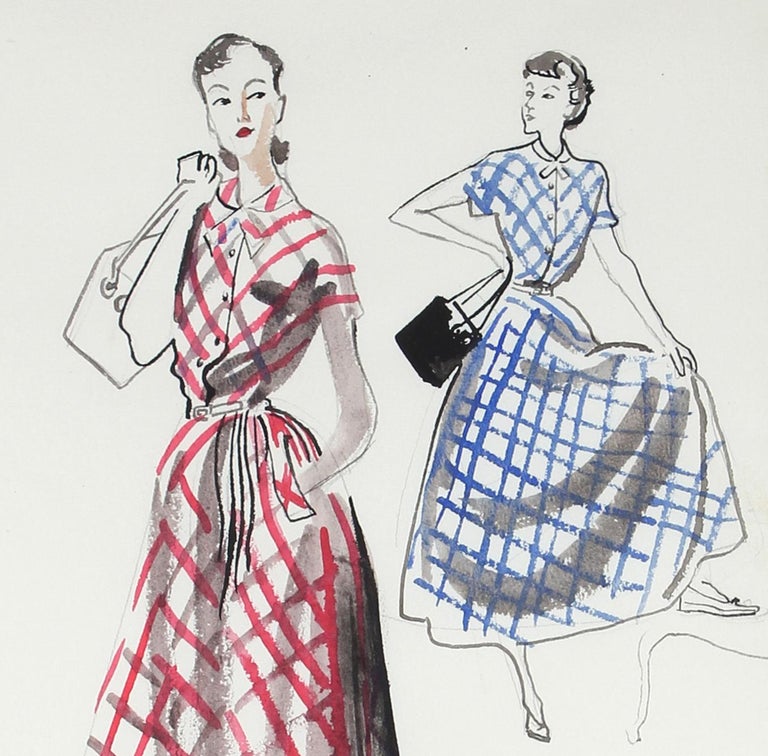 Marjorie Ullberg - Mid 20th Century Fashion Illustration in Gouache and ...